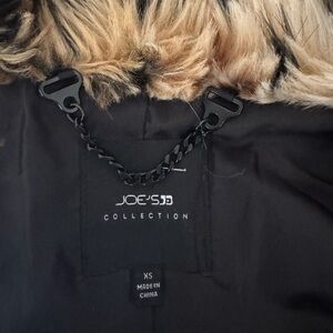 Joe's Jeans Black Bomber Jacket with Faux Fur